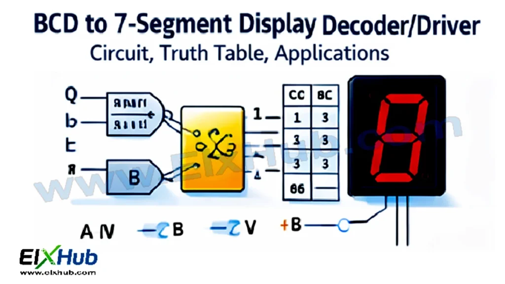 BCD to 7-segment display decoder driver circuit