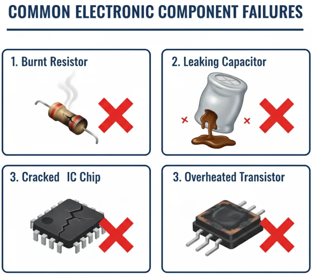 Damaged Electronic Components