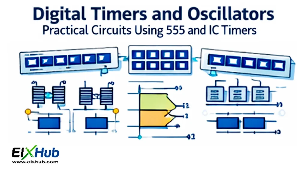 Digital timers and oscillators using 555 IC