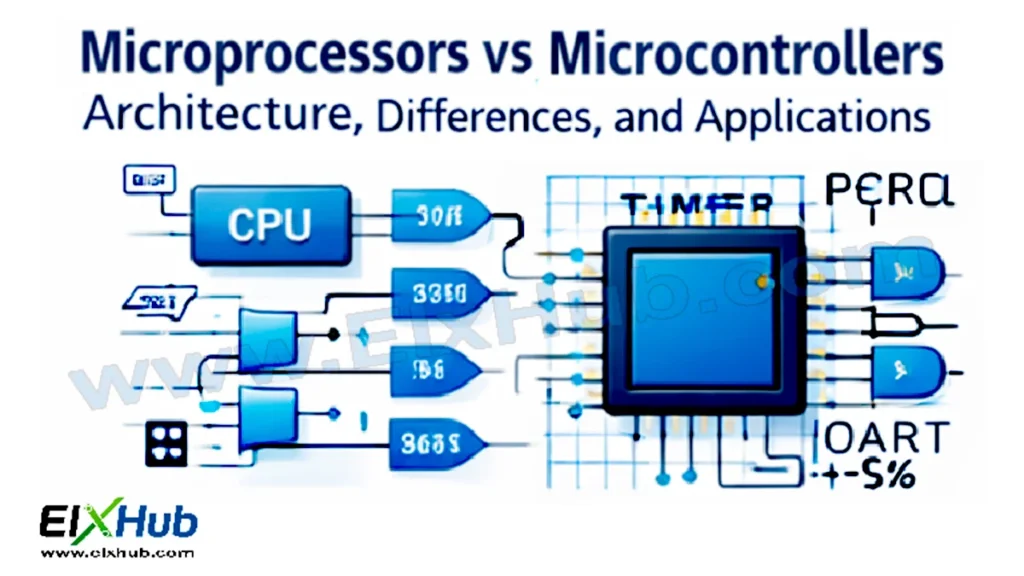 Microprocessors vs microcontrollers architecture differences