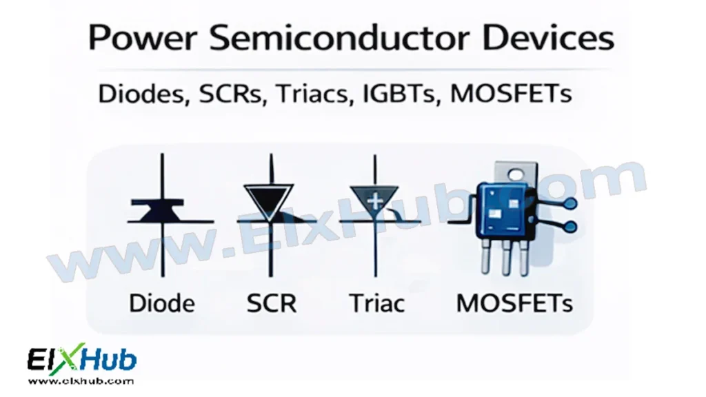 Power Semiconductor Devices – Diodes, SCRs, Triacs, IGBTs, MOSFETs