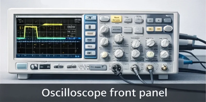 Oscilloscope controls labeled